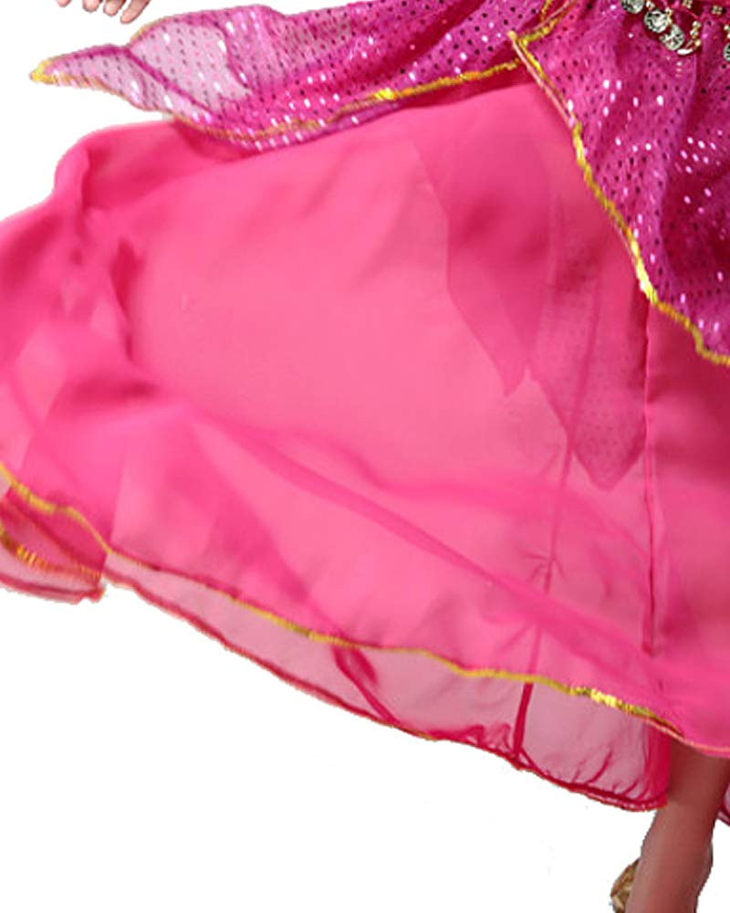 Vestito Adulto Adulto Operato Blu/Rosa/Viola dal Costume da Ballo con Paillettes di Danza del Ventre della Signora Sexy araba di Bollywood delle Donne