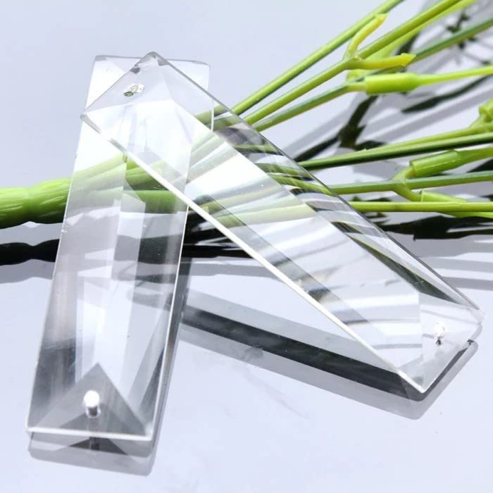 30pcs Chandelier Crystal Rec Glass Crystals with two holes Wedding & Party Triangle strip Chandelier Crystal Cut Clear