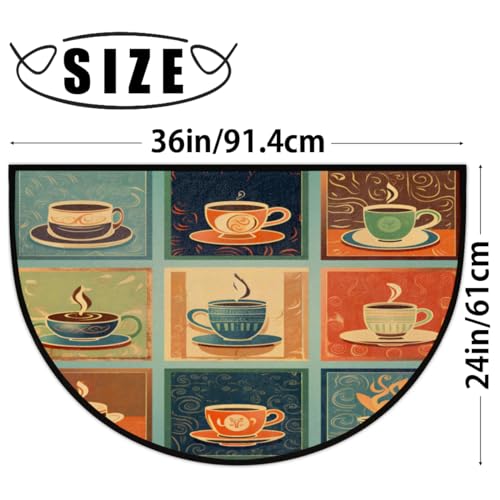 Tapete decorativo semicircular 91x61 cm Microfibra miniatura 2