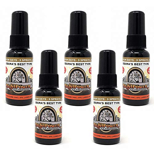 BluntPower (Obama's Best, 5 Pack) Concentrated Air Freshener - Premium Oil Based Air Freshener Spray For Home and Car - Long-Lasting Bathroom Spray,