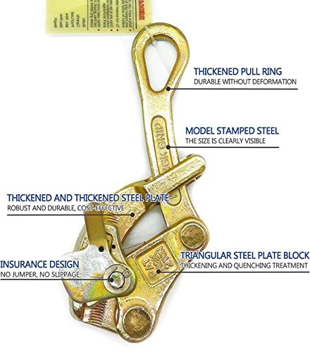 Lilyeel Cable Grip Puller Cable Tensioner Wire Rope Cable Puller Tool Cable Grip Gripper Pulling 4408Lbs (2T) #TOP3