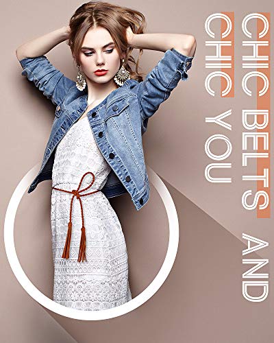 Hercicy 3 Pieces Women's Waist Belt Woven Tassels Chain Belt Tassel Rope Skinny Belt For Skirt Dress, Christmas Party, Black, Brown, Khaki #TOP2