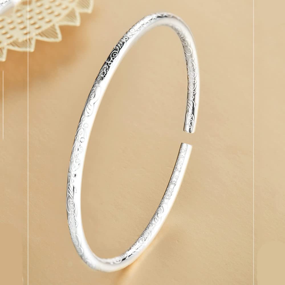 Silber Armband Damen 925, Elegantes Silbernes Armband Für Frauen, Kreativer Streifen, Boho Silber Armreif, Silber Freundschaftsarmbänder Beste Freundin Geschenk Für Weihnachten Geburtstag