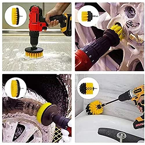 Auto Detailing Drill Brush Set, 4Pcs Wheel Cleaner Brushes, Car Cleaner Wash Brush Supplies Kit For Tire, Car Mats, Floor Mat, Bathroom And Auto Power Scrubber Brush Cleaning Sets. #TOP4