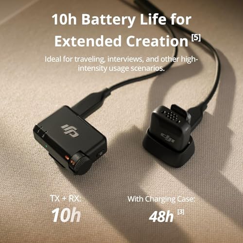 Image of DJI Mic Mini (1 TX + 1 RX), Ultralight, Detail-Rich Audio, Noise Cancelling, Automatic Limiting, Wireless Microphone for Camera /iPhone /Android, Vlog, Streaming, 400m Transmission Black