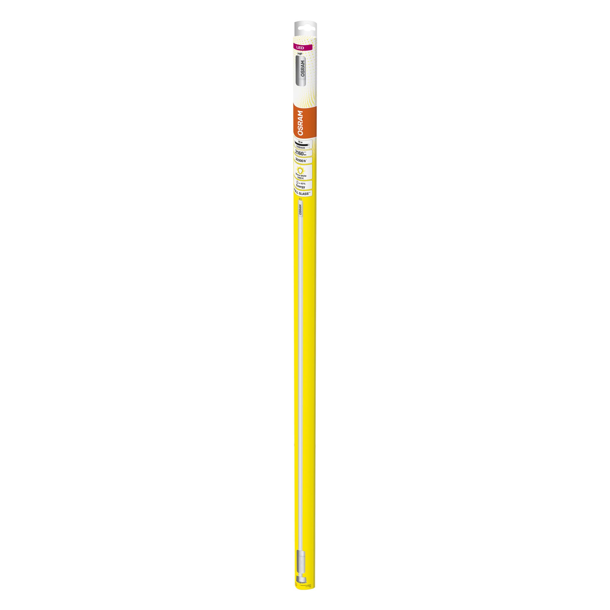 Osram LED TUBE T5 HF HE28 1149 mm, lineare LED-Röhre, 16W, 2160lm, 3000K, warmweißes Licht, LED-Ersatz für herkömmliche T5-Leuchtstoffröhren mit G5 Sockel, lange Lebensdauer, energiesparend,10-Pack