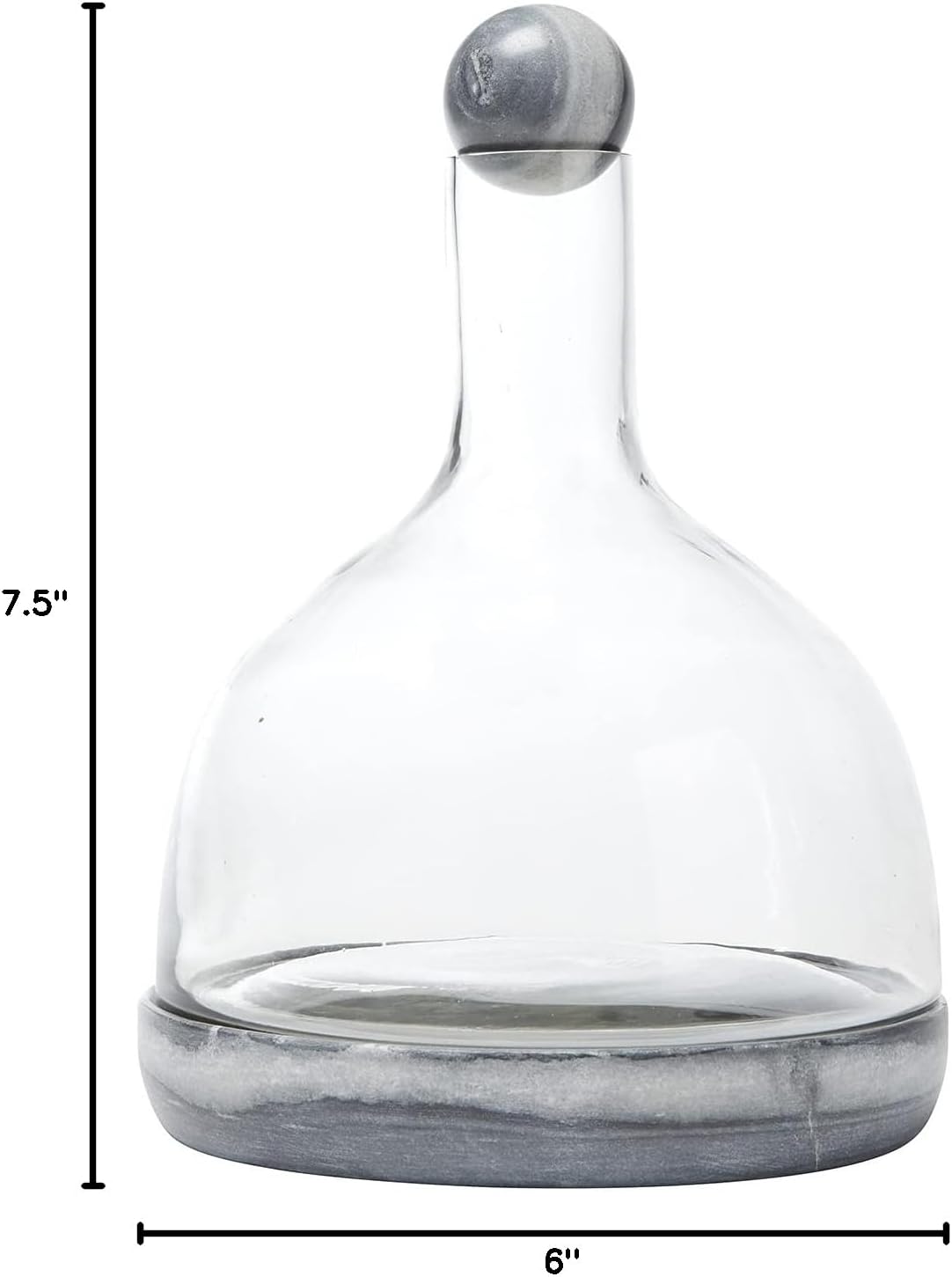 Santa Barbara Design Studio Table Sugar Marble and Glass Wine Carafe, 42-Ounce, Grey