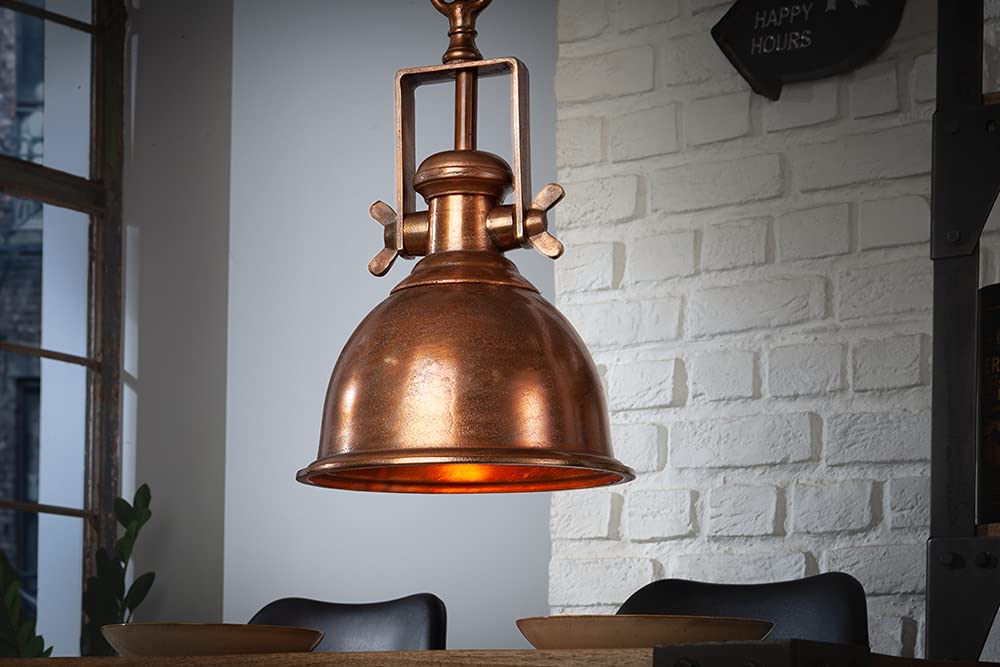 Riess Ambiente Design Hängelampe INDUSTRIAL 45cm kupfer geflammt Industrial Stil Pendelleuchte Industrielampe Pendellampe Industrieleuchte