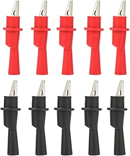 10 peças p2008 metal de isolamento, cabos de teste jacaré para multímetro 15 amperes isolados jacaré clipes acessórios de teste elétrico para multímetro