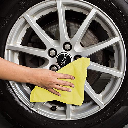 Image of SOFTSPUN Microfiber Basic Cleaning Cloths 24 pcs 40x40cms 220GSM Multicolor! Highly Absorbent Lint and Streak Free Multi Purpose Wash Cloth for Kitchen Car Window Stainless Steel Silverware.