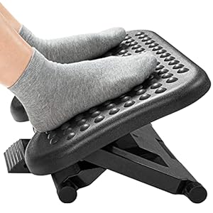 HUANUO Voetsteun met 3 verstelbare hoogtes & verstelbare hellingshoek, anti-slip voetkruk met massagefunctie past voor kantoor, thuis
