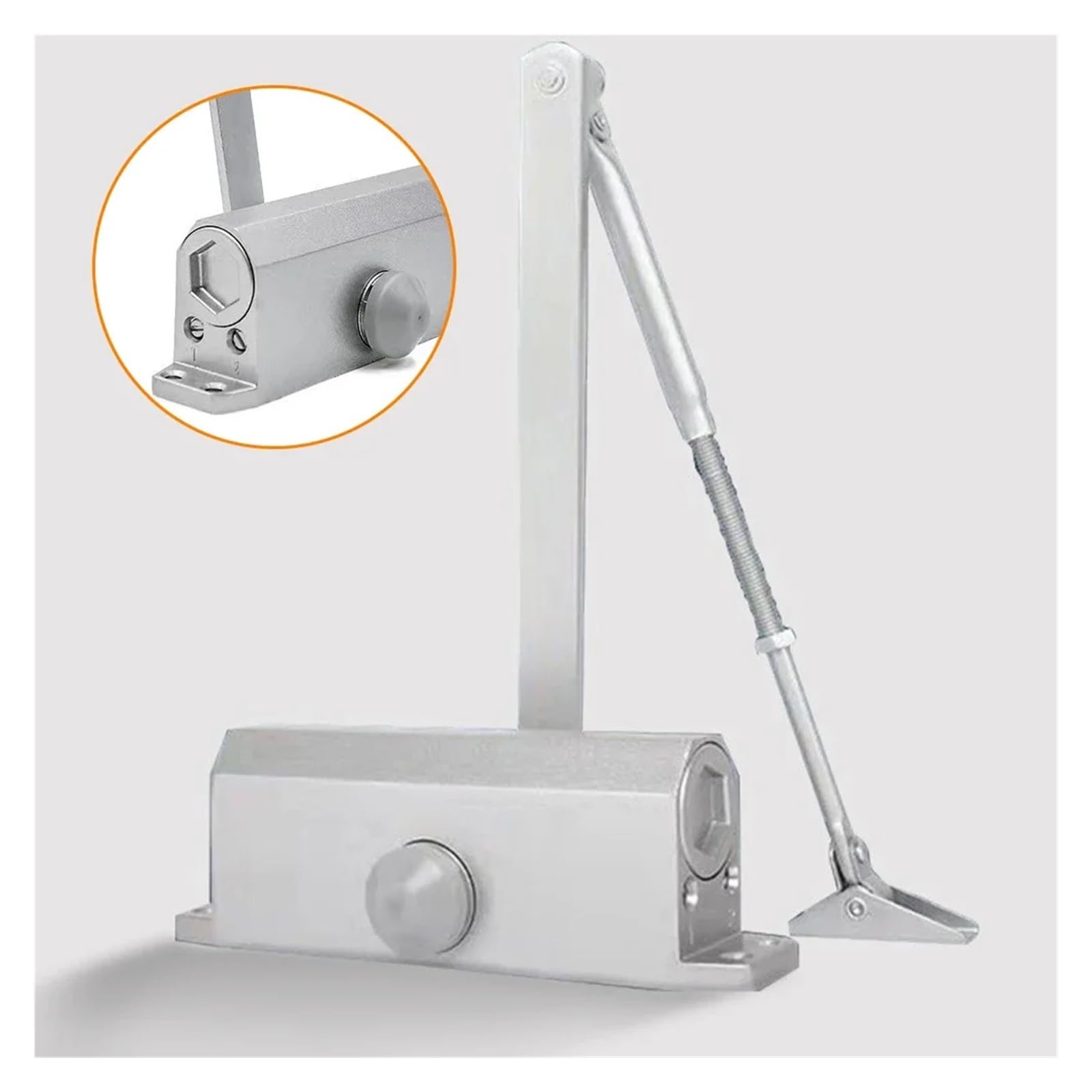 Chiudiporta con molla in metallo, strumento di chiusura silenziosa | Affidabile hardware di chiusura automatica automatica for realizzare una chiusura silenziosa e stabile della porta(45-85KG)