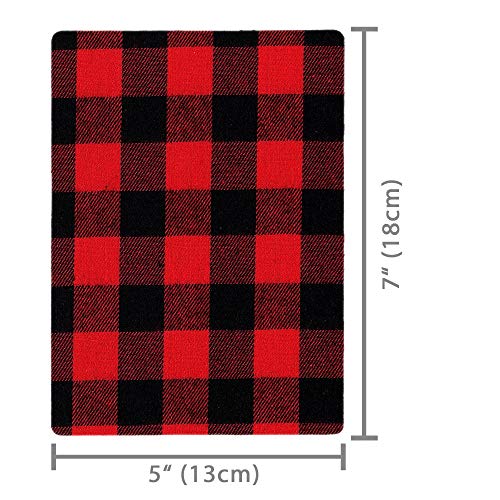 ZEFFFKA Premium Quality Large Plaid Tartan Fabric Iron-on Patches Inside & Outside Strongest Glue 100% Cotton Repair Decorating Kit Jeans Modern Cool Design 5 Pieces Size 5\" by 7\" (13 cm x 18 cm)