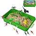 Produktbild Build Me Sand-Set  Säckchen mit Sand und Spielzeug  fühlt Sich an wie nassem Sand ohne das Chaos  kommt mit einem Eimer, Deckel, Dinosaurier-Figuren, Dino-Formen, Bäume und Zäune
