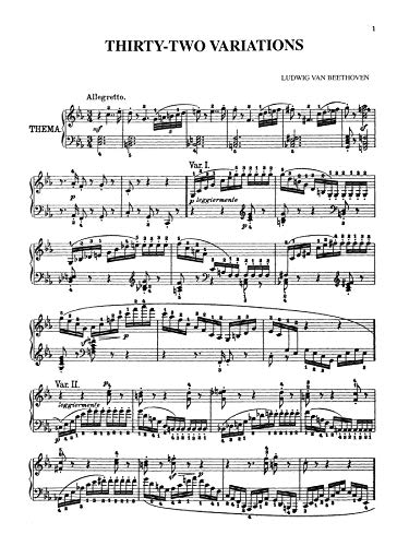 Partition Beethoven 32 Variations pour piano édition de prestige