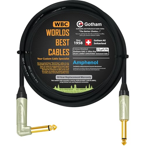 Câble guitare et basse Gotham GAC-1 Ultra Pro plaqué or