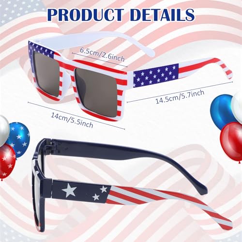 American Flag Sunglasses Bulk Patriotic Plastic USA Independence Day Glasses for 4th of July Party Supplies2