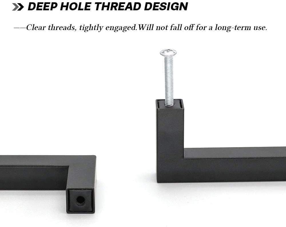 LONTAN 15 Pack Black Kitchen Cupboard Handle 288mm Hole Centers Black Drawer Handles, Hole Centers:288mm - Image 4