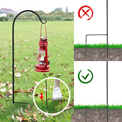 ORZ 36 Inch Shepherd Hook for Bird Feeder 2 Pack Black Metal Hooks for Outdoor Wedding Décor Hanging Plants Solar Lanterns Backyard Garden Decor