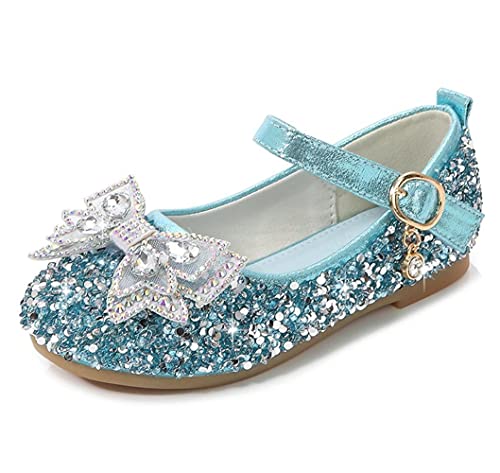Little Girl's Adorable Sparkle Mary Jane Ballerina Flat Princess Cosplay Performance Party Wedding Dress Shoes