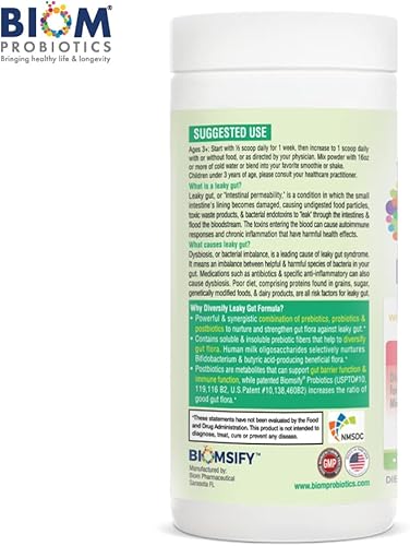 Miniatura 5 de Diversify® Total Gut Health - Oligosacáridos de leche humana con prebióticos + almidón resistente. Fórmula probiótica de precisión para ayudar con