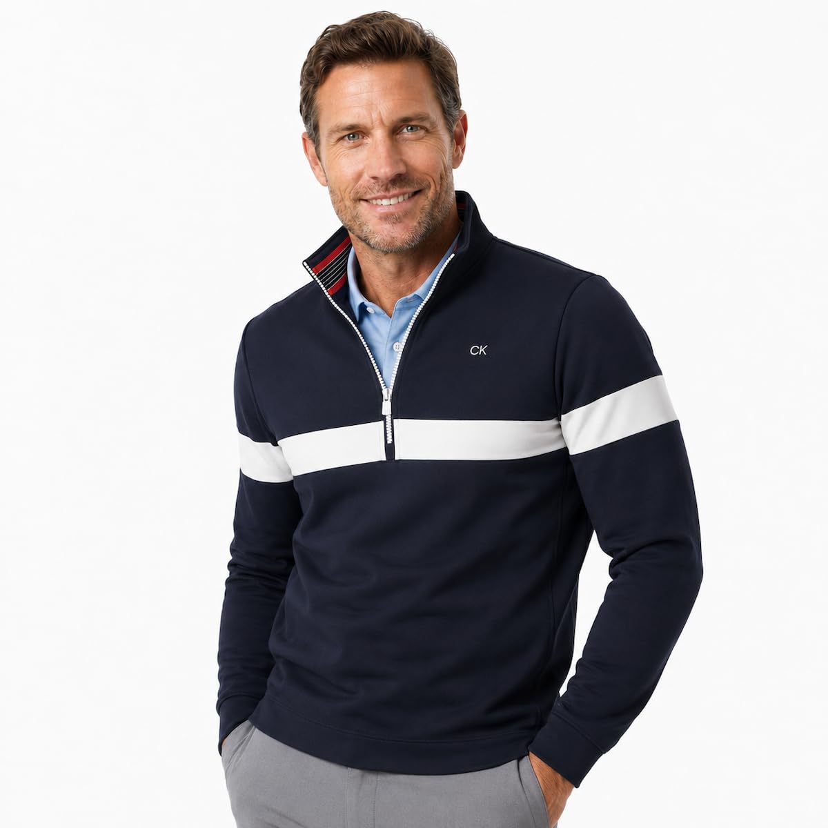 Calvin Klein Herren 2026 Golfpullover Halb-Zip Isolierend Atmungsaktiv Stretch