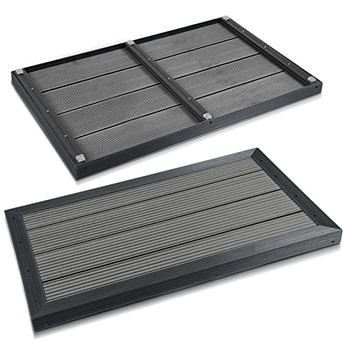 Randaco Plaque de sol en WPC pour douche de piscine extérieur douche échelles et douches solaires 100x60x8cm antidérapante résistante aux UV aux intempéries avec matériel de montage Anthracite Cover