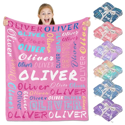 Image of PUREFLY Ships Next Day-Personalized Blanket for Kids- Custom Blanket with Name for Teen Girls and Boys, Birthday Gifts for Women and Men, Customized Flannel Throw, Christmas Blankets Gifts for Baby