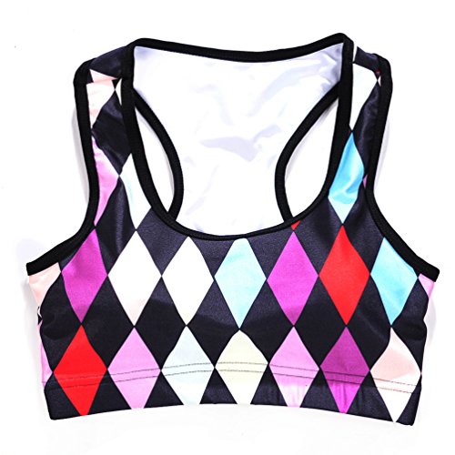 Image of Sister Amy Women's Aerobics Gym Dance Yoga Vest Printed Sports Bra Top Vest