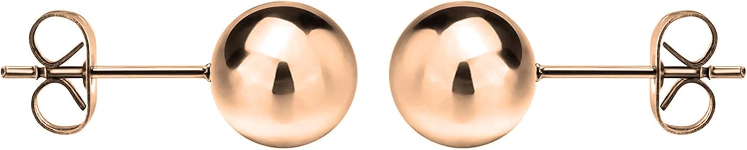 Savlano 925 Sterling Silver 18K Gold Plated Ball Stud Earrings For Women & Men - Image 3