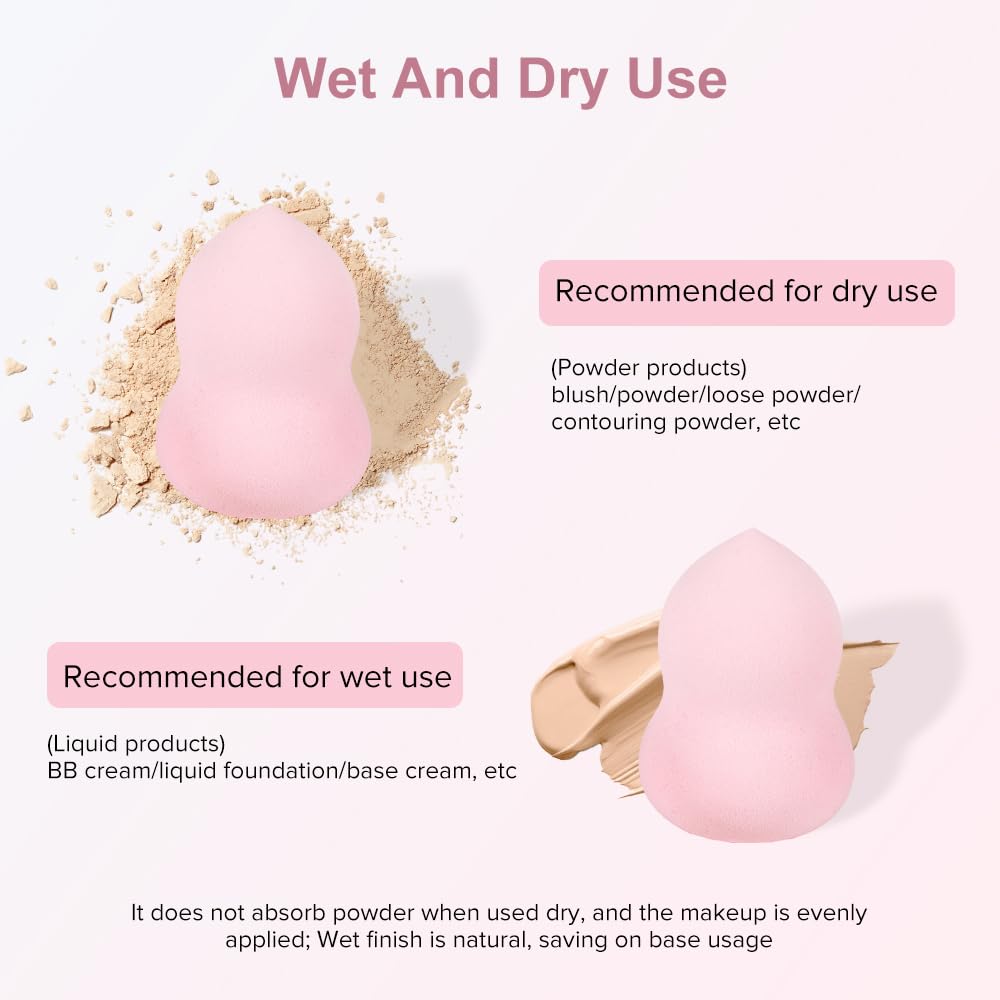 Juego de esponjas de maquillaje, 3 esponjas de mezcla de maquillaje, esponjas de belleza, esponja de base para base natural, esponja de maquillaje multicolor, espuma sin látex