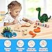Mocoosy Wooden Dinosaur Painting Art and Craft Kit for Kids 3-5, Build & Decorate Your Own Dinos with Paint and Stickers, Wood Dinosaur T-Rex STEM Game Montessoi Toys Educational Gift for Boys Girls