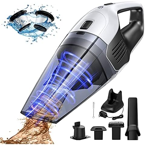 Handheld Vacuum Cordless, 9000PA Powerful Suction Hand Vacuum Cleaner Rechargeable 14.8V HEPA Dual Filtration with Quick Charge Tech, Lightweight Wet Dry Vacuum for Home Car Carpet Stairs Pet Hair Cover