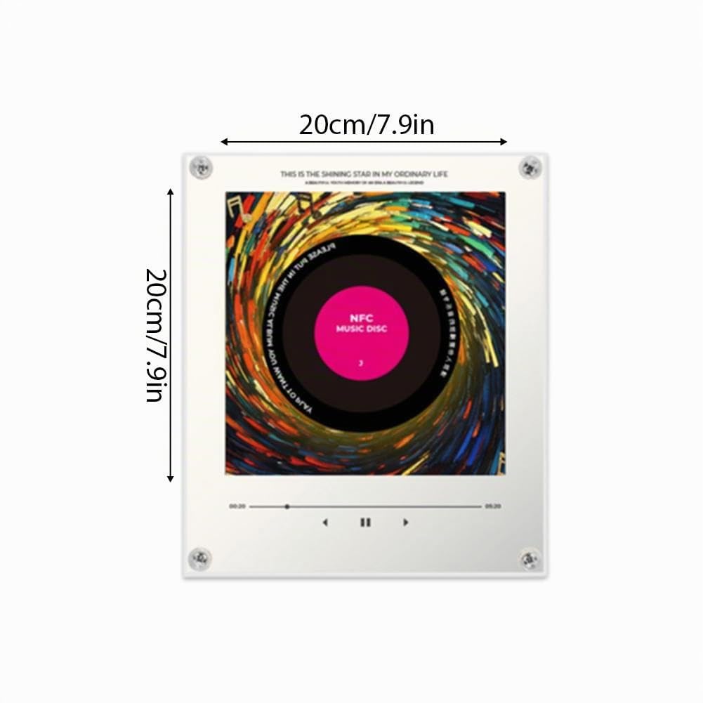 Retro-Musik-Kühlschrankmagnete mit Player-Set, 10 Stück, Vintage-Vinyl-Schallplatten-Kühlschrankmagnete, 128 MB programmierbarer Musik-Player, NFC-fähig, einzigartige ästhetische Musikgeschenke für