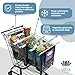 Lotus Earth Tone Trolley Reusable Shopping Bags (4-Pack) – Detachable & Reusable Grocery Bags Foldable with Insulated Grocery Bag & Egg/Wine Holder – Washable Shopping Tote to Save Time & Easy Storage