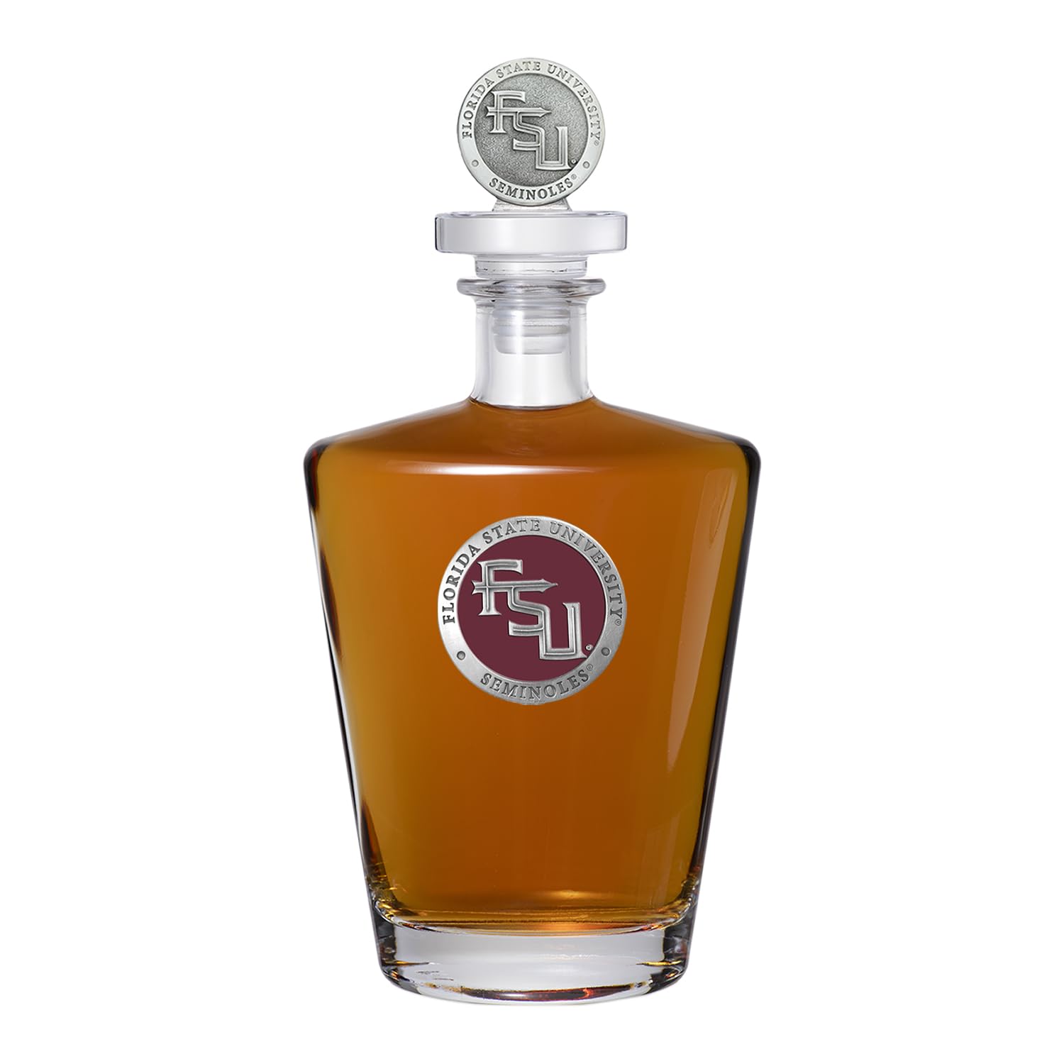 Florida State Royal Decanter with 3D Stopper | 30 OZ Liquor Pourer | Expertly Crafted Pewter Glass by Heritage Pewter