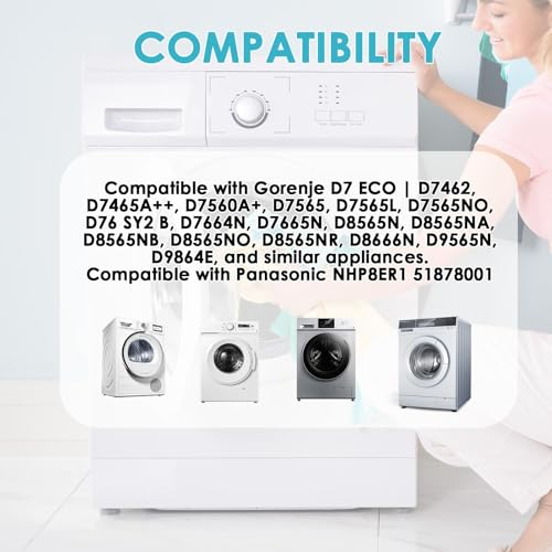 2 Stück Ersatz Filter für Gorenje Trockner SP13 D9866E D7565L für Panasonic Wärmepumpentrockner 429410 ANH-628504 | Schwammfilter Filtermatte Deckelfilter 280x137x20mm Kondenstrockner