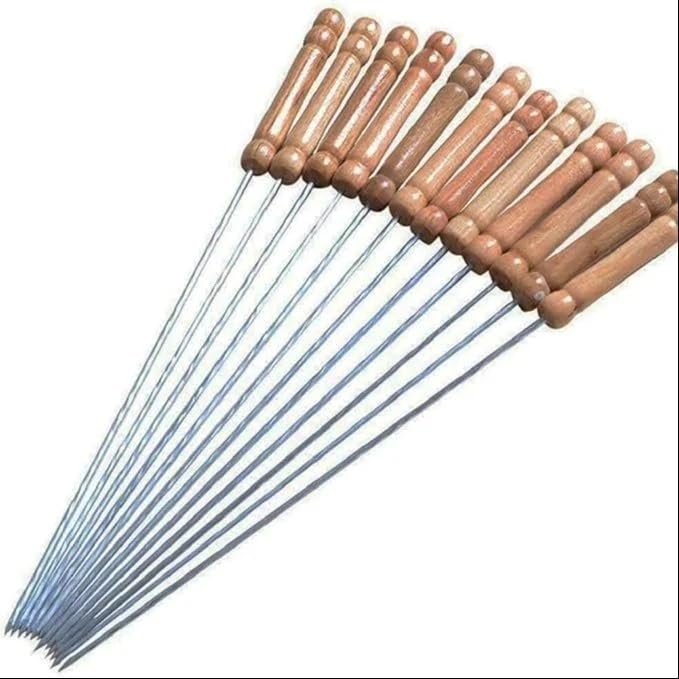 Barbecue Skewers, Barbecue String with Wooden Handle BBQ Stick Needles Outdoor Camping Outings Cooking Tools(1 Set of 12 pcs) (B0DG98FPDK) Amazon Price History, Amazon Price Tracker