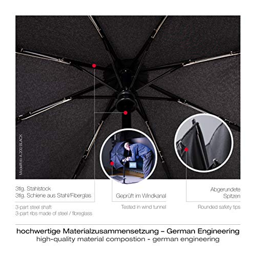 Image of Knirps A.200 Medium Duomatic Windproof Umbrella for Adults - Automatic Open Close 38.5 inch Canopy, Travel Case Included