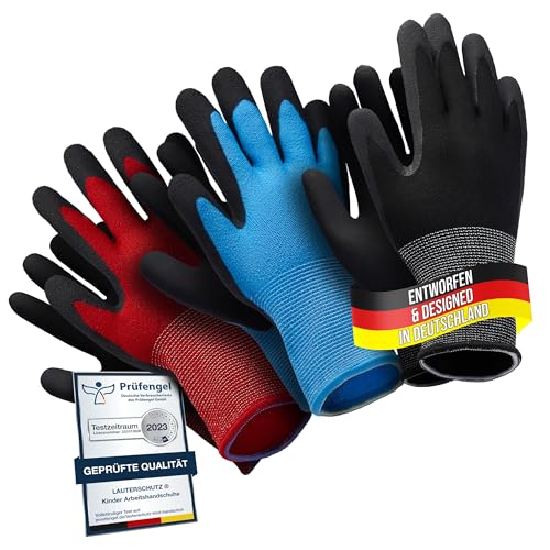 LAUTER SCHUTZ ® für Kinder: 3 Paar Arbeitshandschuhe (mit...