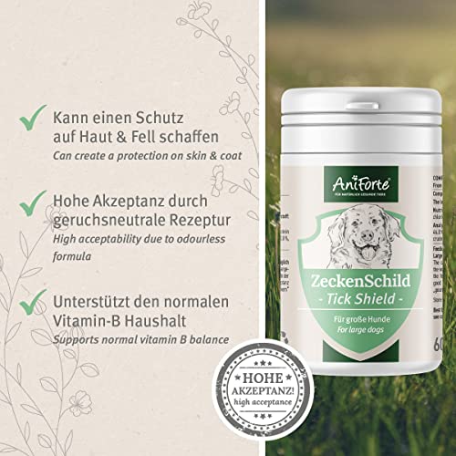AniForte Zeckenschild für große Hunde 35-50 kg 60 Kapseln – Zeckenschutz Hund, unterstützt den Schutz gegen Zecken, natürlich & effektiv für Junior, Adult & Senior geeignet