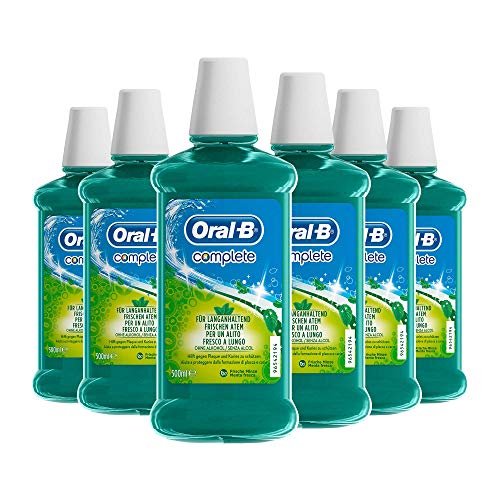 Oral-B Complete Collutorio Antibatterico Senza Alcol per l’Igiene Orale, Maxi Pacco da 6 x 500 ml