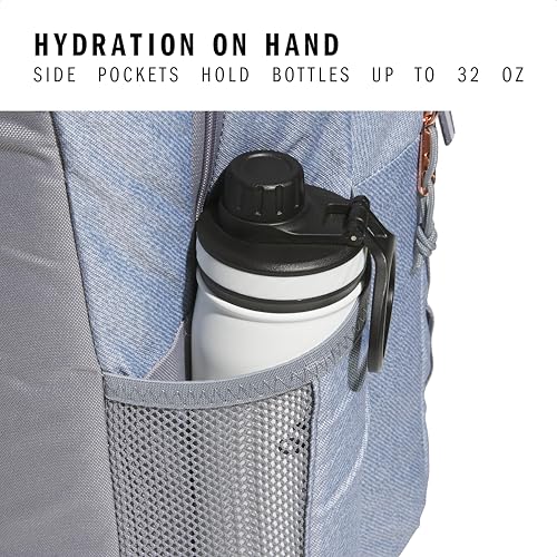 adidas Excel Backpack for Men & Women – Durable Large Athletic Laptop Bag, 7.0/Twill Grey/Grey/Rose Gold, OSFA4