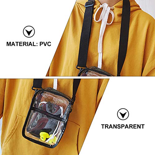 ABOOFAN Bolsa de Ombro Transparente Crossbody Com Alça Ajustável de Fechamento Com Zíper para Mulher