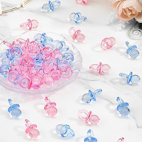 GoldRock Lot de 50 mini tétines décoratives - Confettis - Pour baptême - Décoration de table - Pour fille et garçon