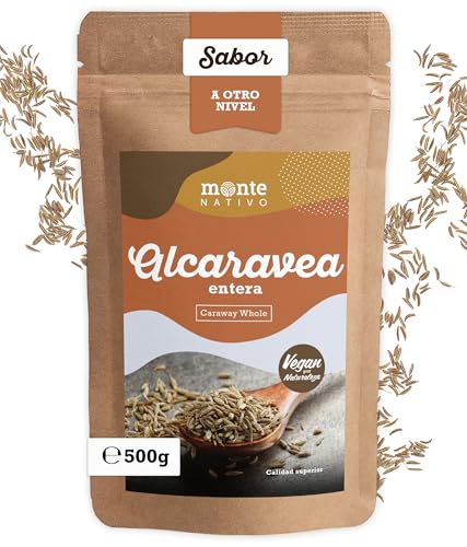 Monte Nativo - Semillas de comino enteras (500 g), ideales para infusión, secado natural, aromáticas, ideales para cocinar y sazonar, aroma y sabor intensos