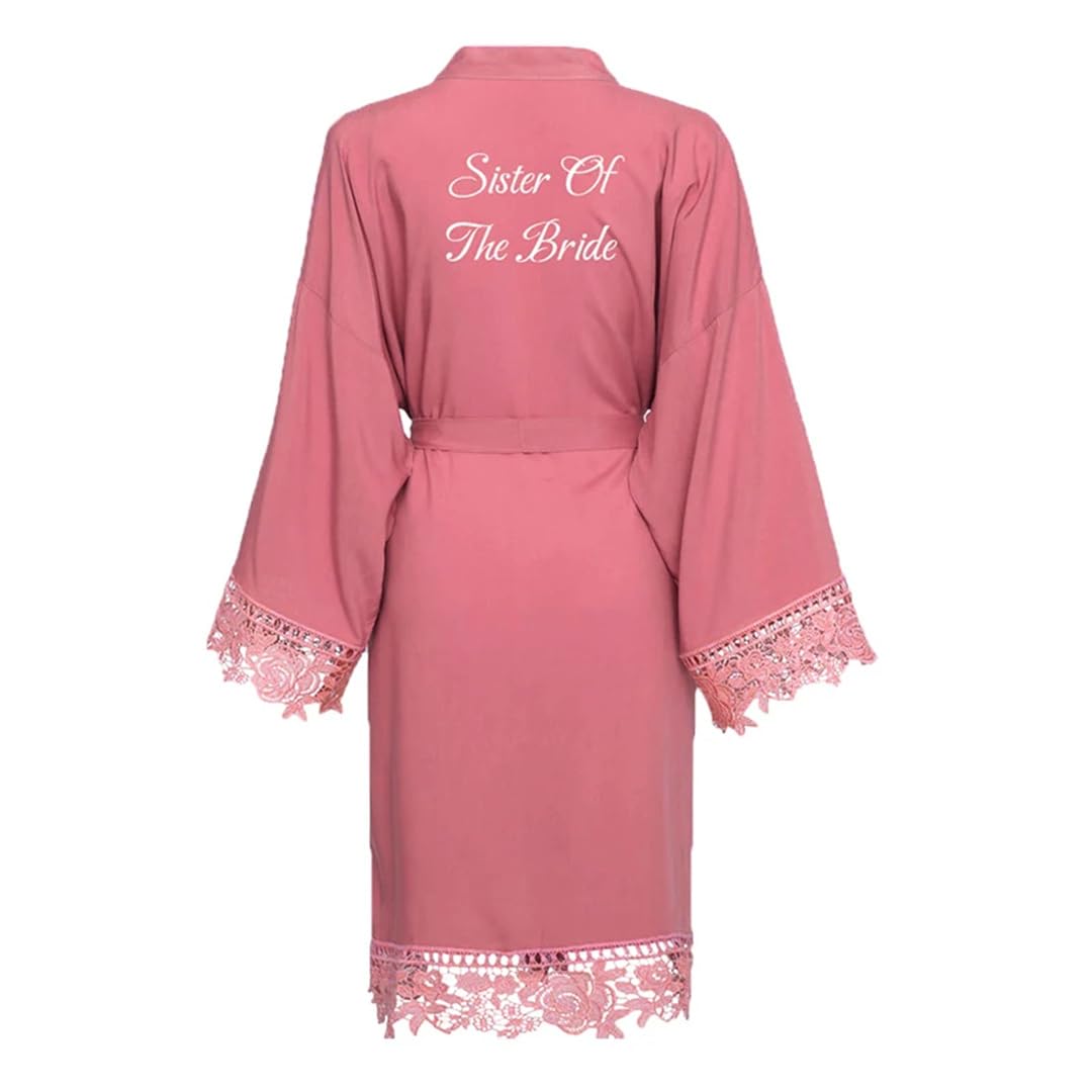 Yeuyyben Sposa Damigella D'Onore Abiti Rayon Cotone Kimono Abiti Con Pizzo Robe Donne Abito Da Sposa Da Sposa Partito Accappatoio
