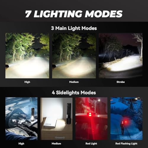 Lanterna Tática T7 Led Recarregável P50 USB Super Potente Zoom Longo Alcance para Trilhas Pesca Vigi