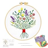 candeoLA Embroidery Starter Kit for Kids and Adults Beginners | Floral Patterns | Embroidery Gift Idea | Cross Stitch Kit and Needlepoint Kit for Beginners | Beginner Crafts | Embroidery Supplies