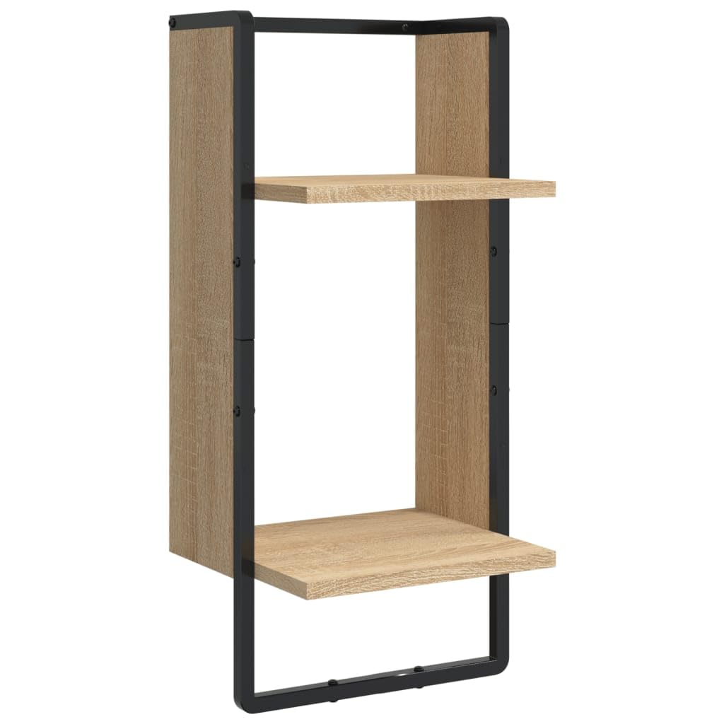 vidaXL Set Mensole Parete con Aste 4pz Rovere Sonoma Legno Multistrato